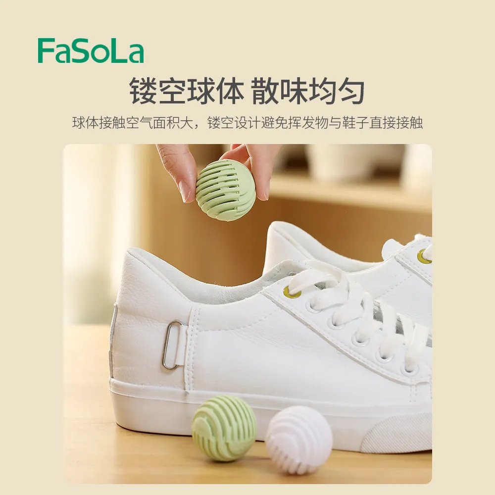 FaSoLa Shoe Deodorizer Balls - Fresh Green Breeze, 6 Pieces, 3.5cm Diameter