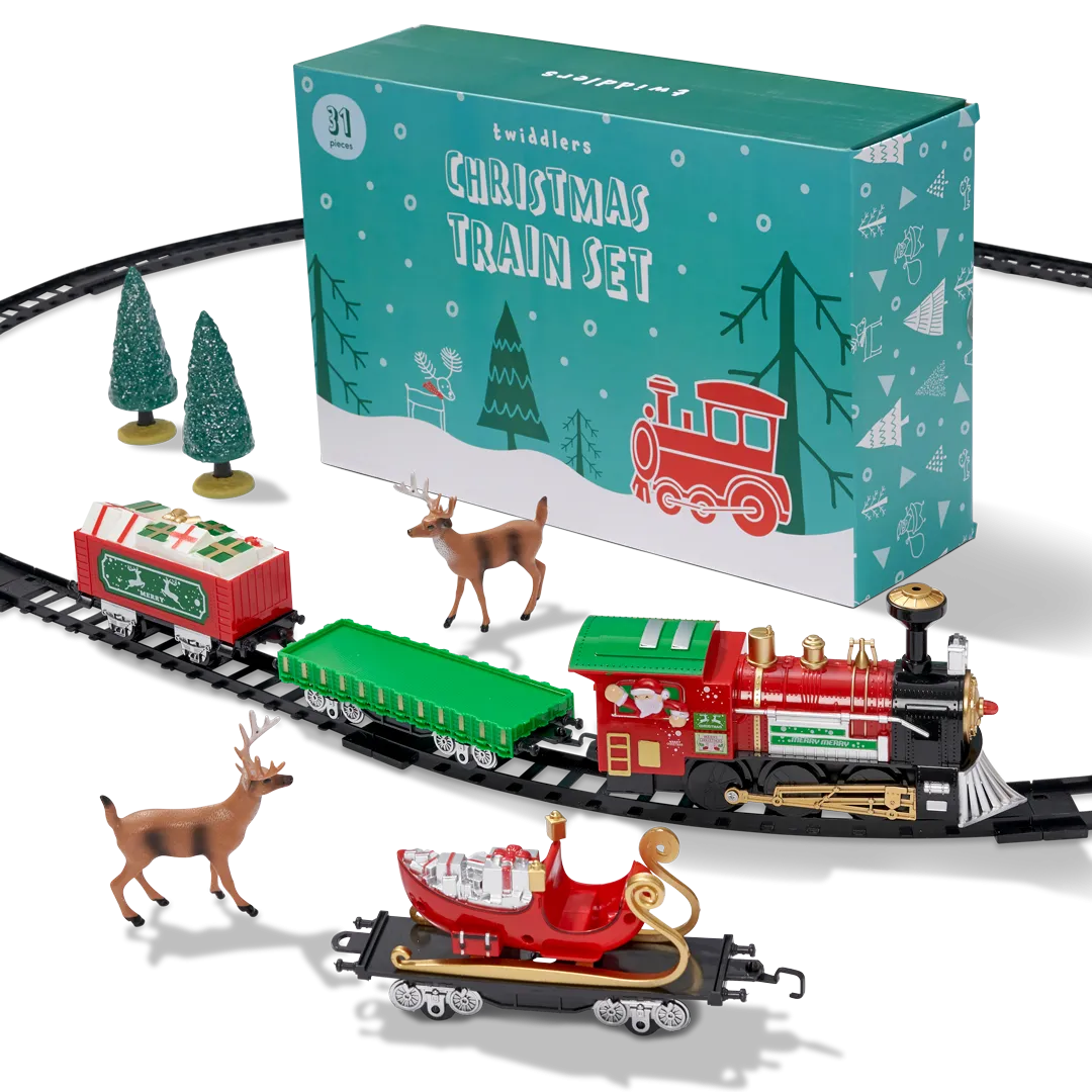 Festive Christmas Toy Train Set