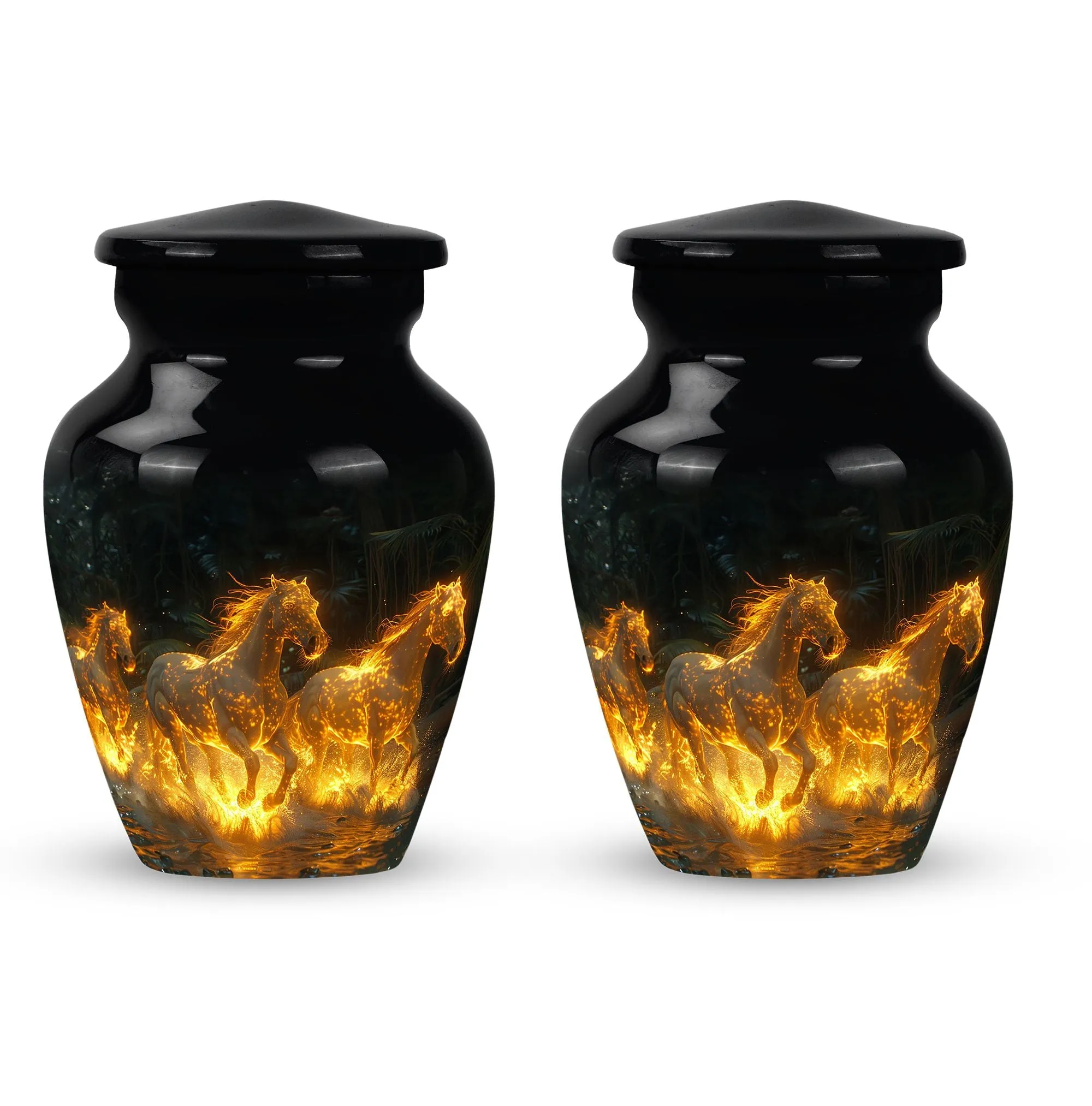 Fiery River Steeds - Horse Urn Memorial, Funeral Cremation Urn