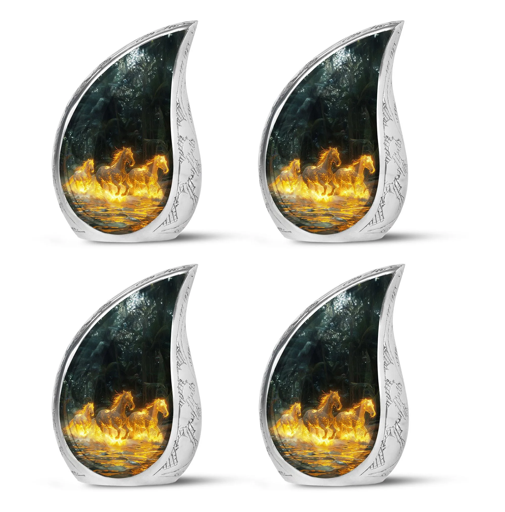 Fiery River Steeds - Horse Urn Memorial, Funeral Cremation Urn