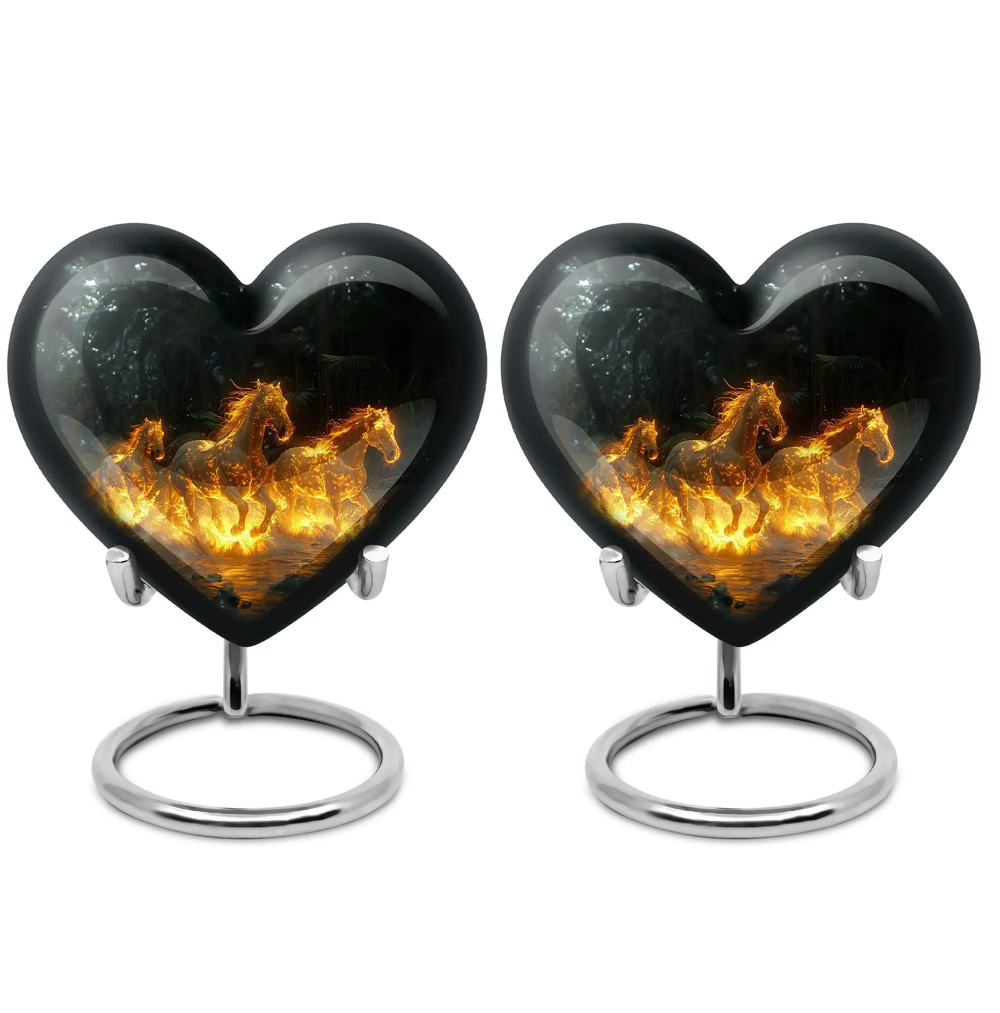 Fiery River Steeds - Horse Urn Memorial, Funeral Cremation Urn