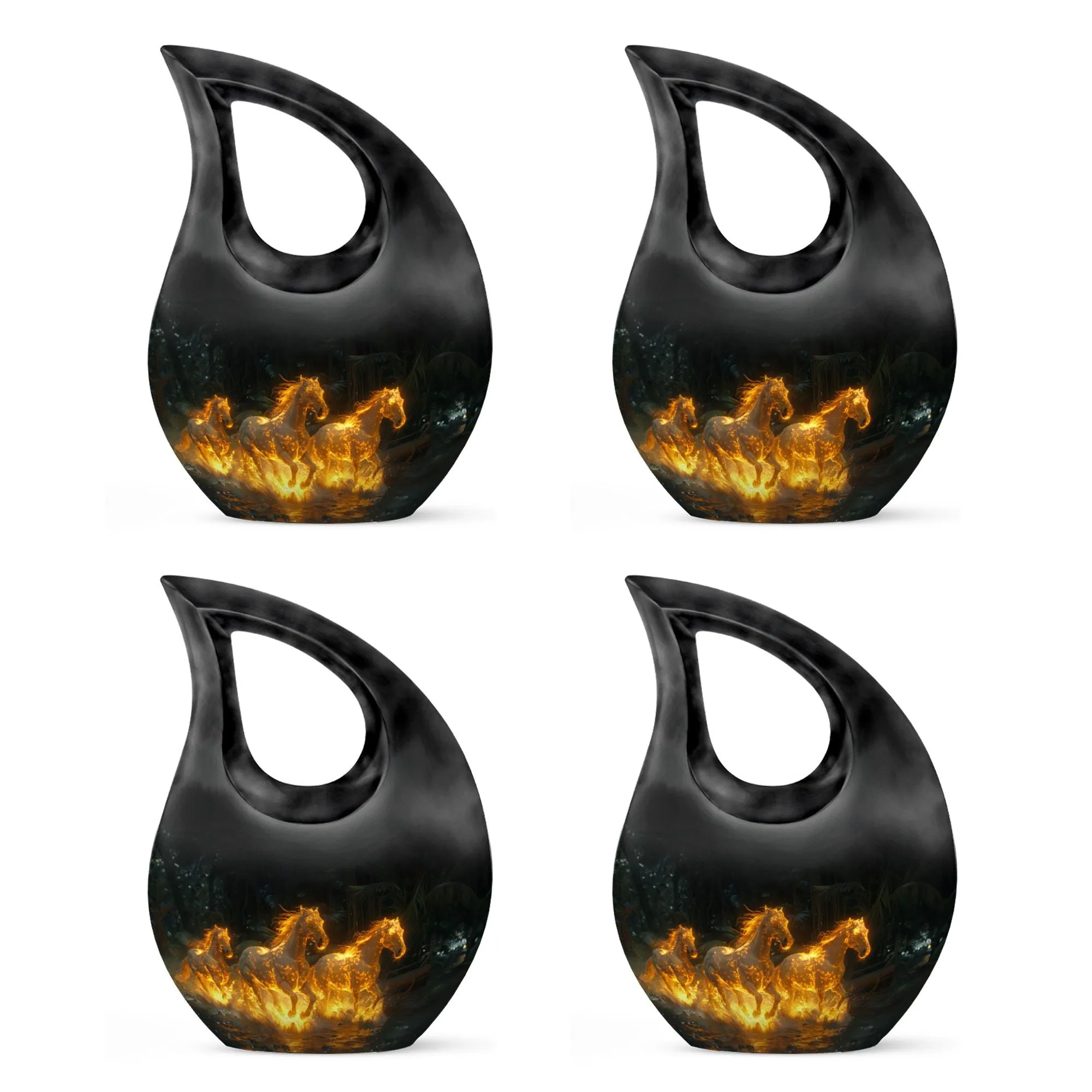 Fiery River Steeds - Horse Urn Memorial, Funeral Cremation Urn