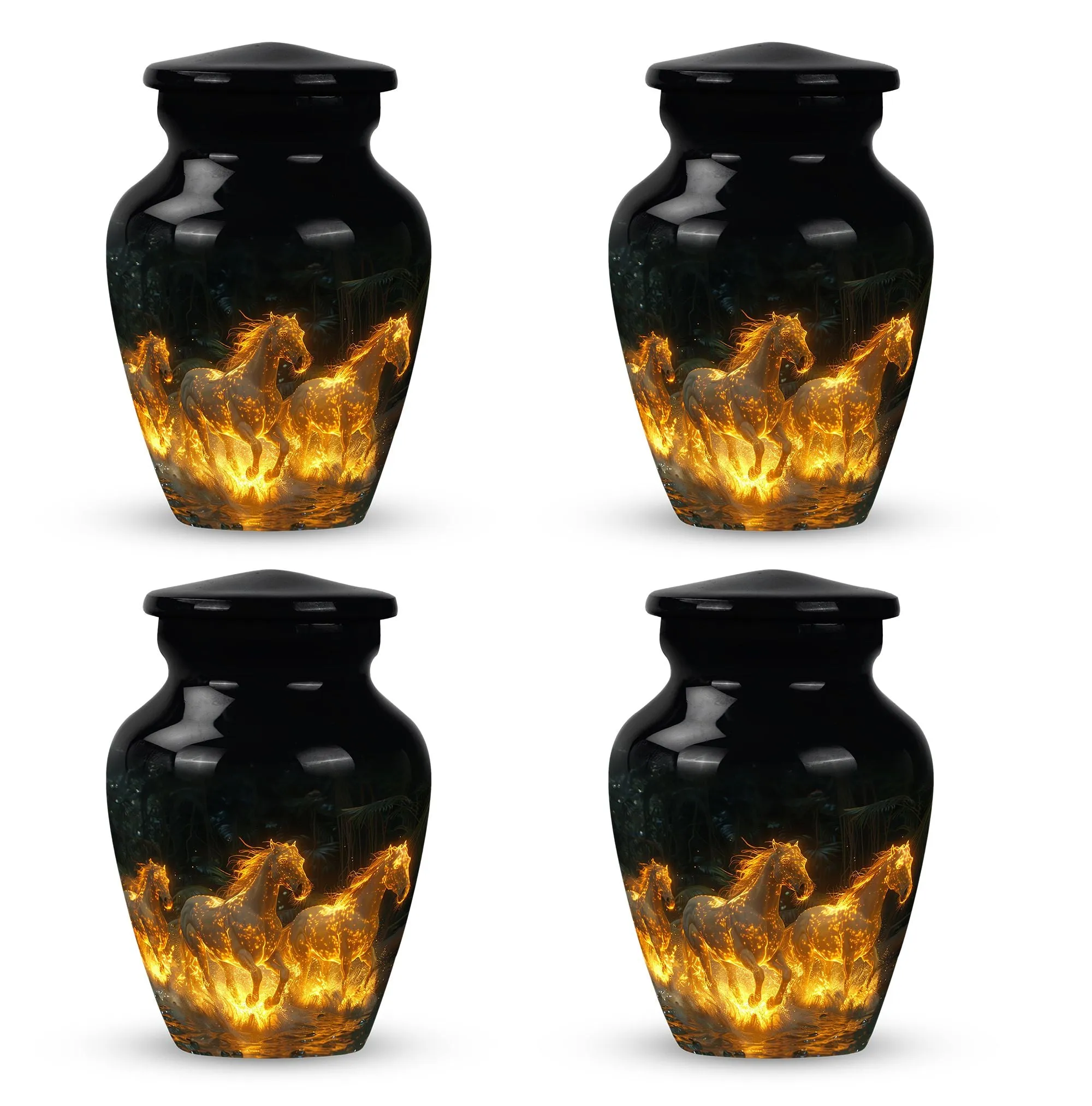 Fiery River Steeds - Horse Urn Memorial, Funeral Cremation Urn