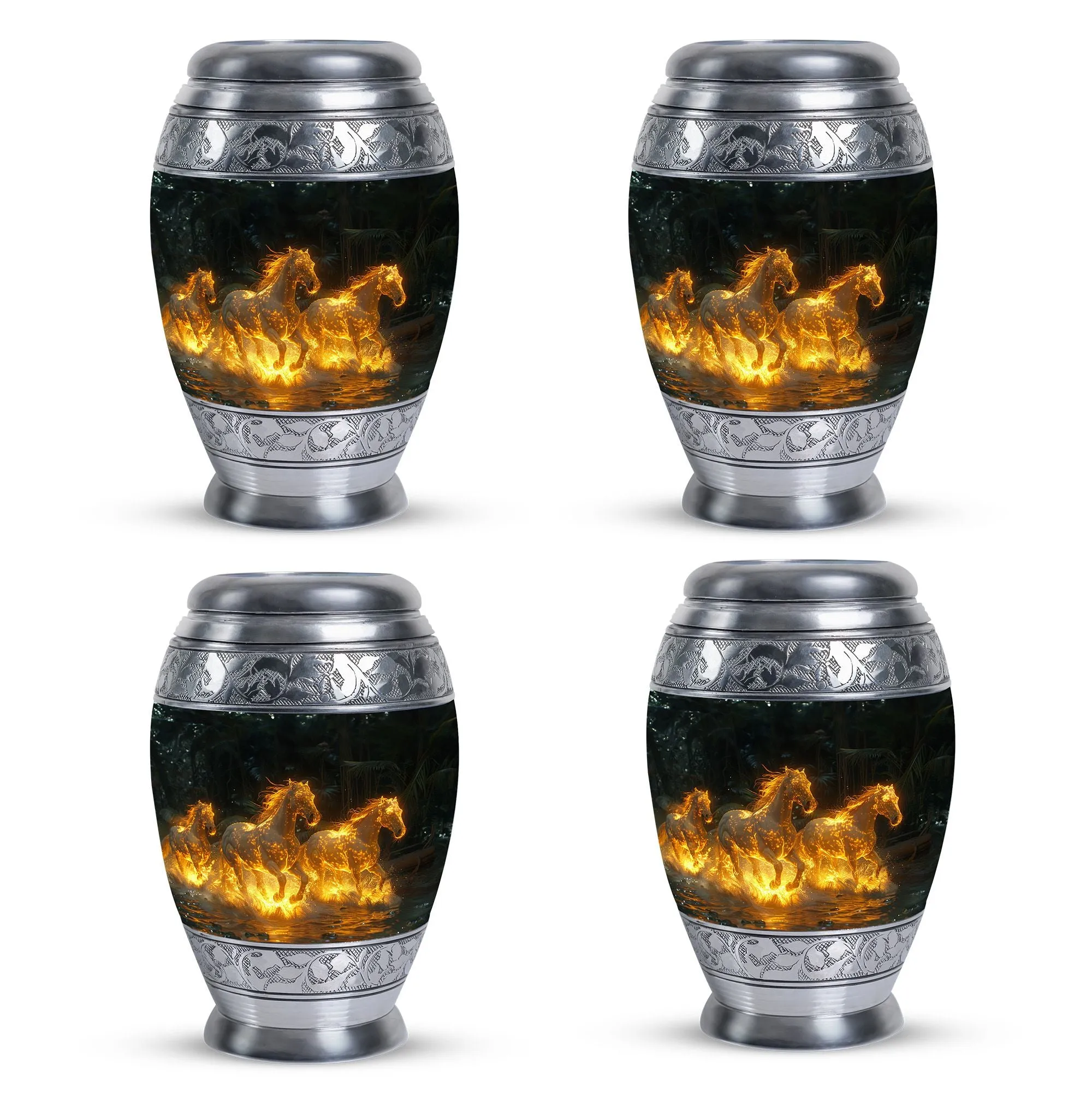 Fiery River Steeds - Horse Urn Memorial, Funeral Cremation Urn