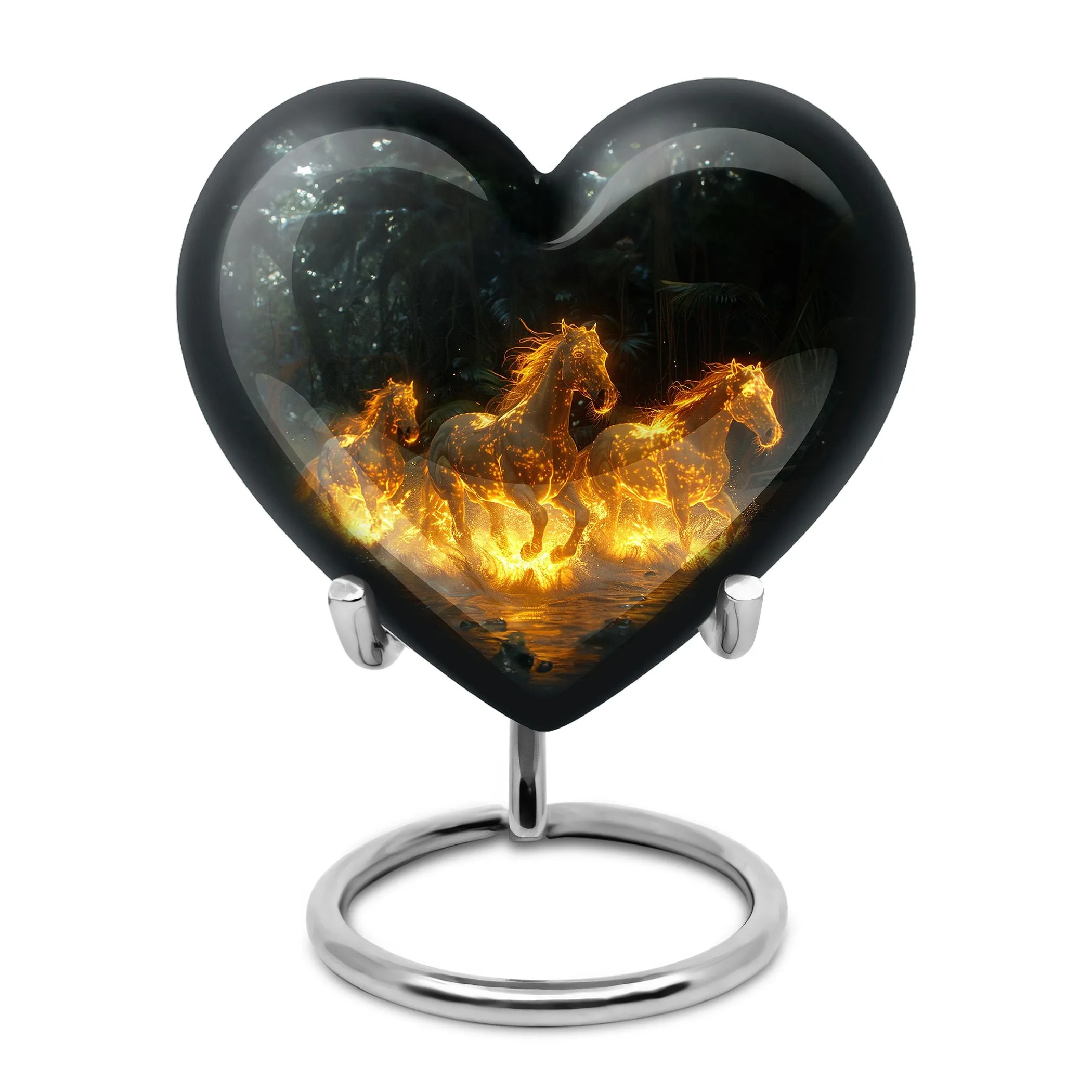 Fiery River Steeds - Horse Urn Memorial, Funeral Cremation Urn
