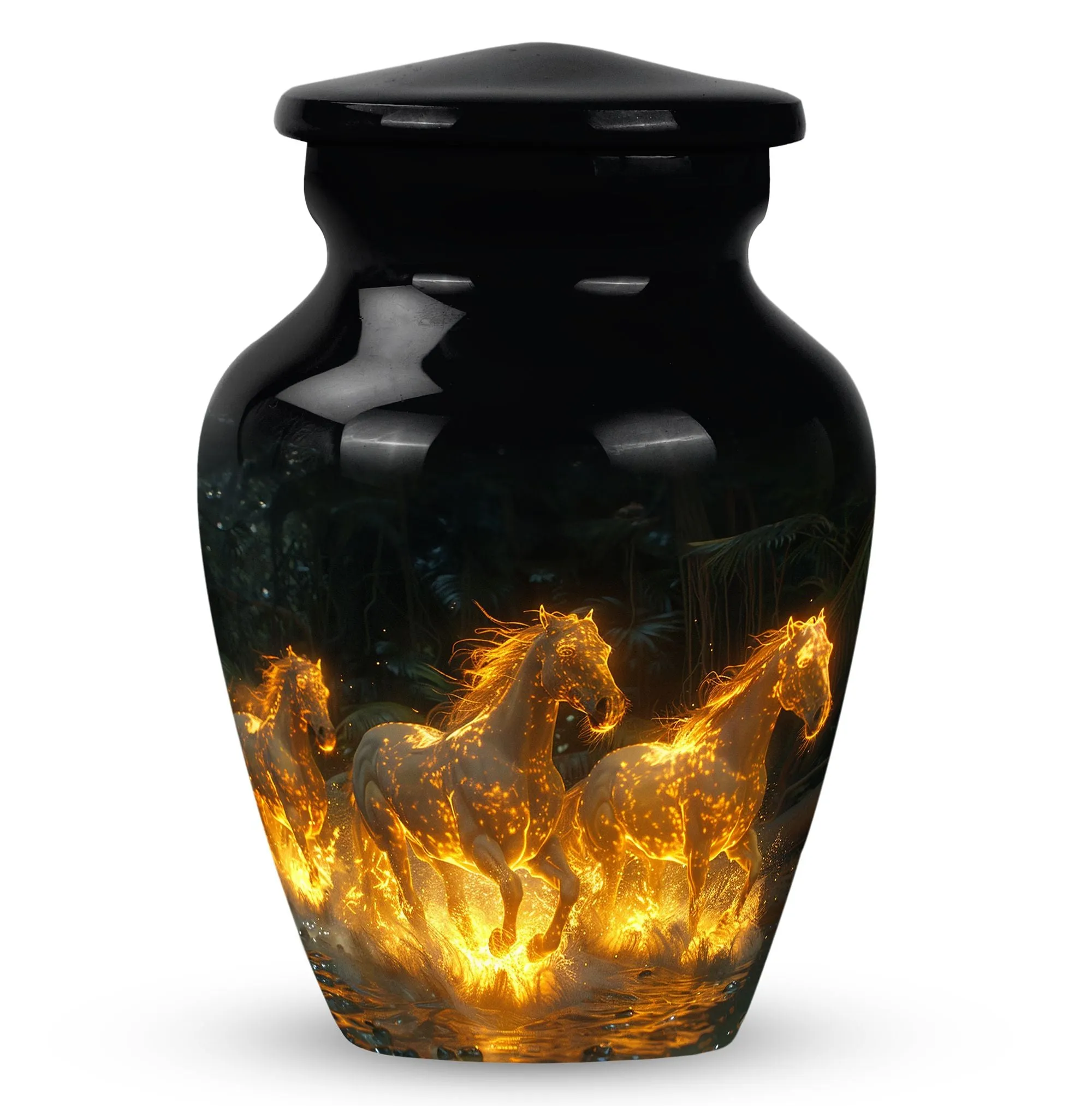 Fiery River Steeds - Horse Urn Memorial, Funeral Cremation Urn