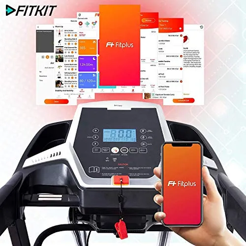 Fitkit XR Series 3.25HP Peak DC-Motorized Treadmill with Free At Home Installation - Black