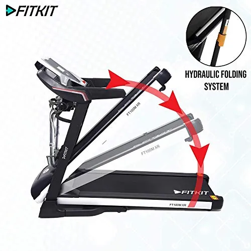 Fitkit XR Series 3.25HP Peak DC-Motorized Treadmill with Free At Home Installation - Black