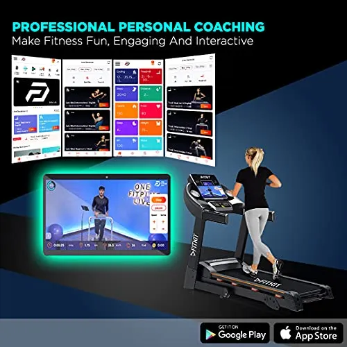 Fitkit XR Series 3.25HP Peak DC-Motorized Treadmill with Free At Home Installation - Black