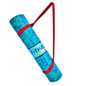 Fitness Mantra® Super Soft, Anti-Slip Marble Design Yoga Mat with Carrying Strap for Men & Women (Qty.-1 Piece) (4MM, Blue)