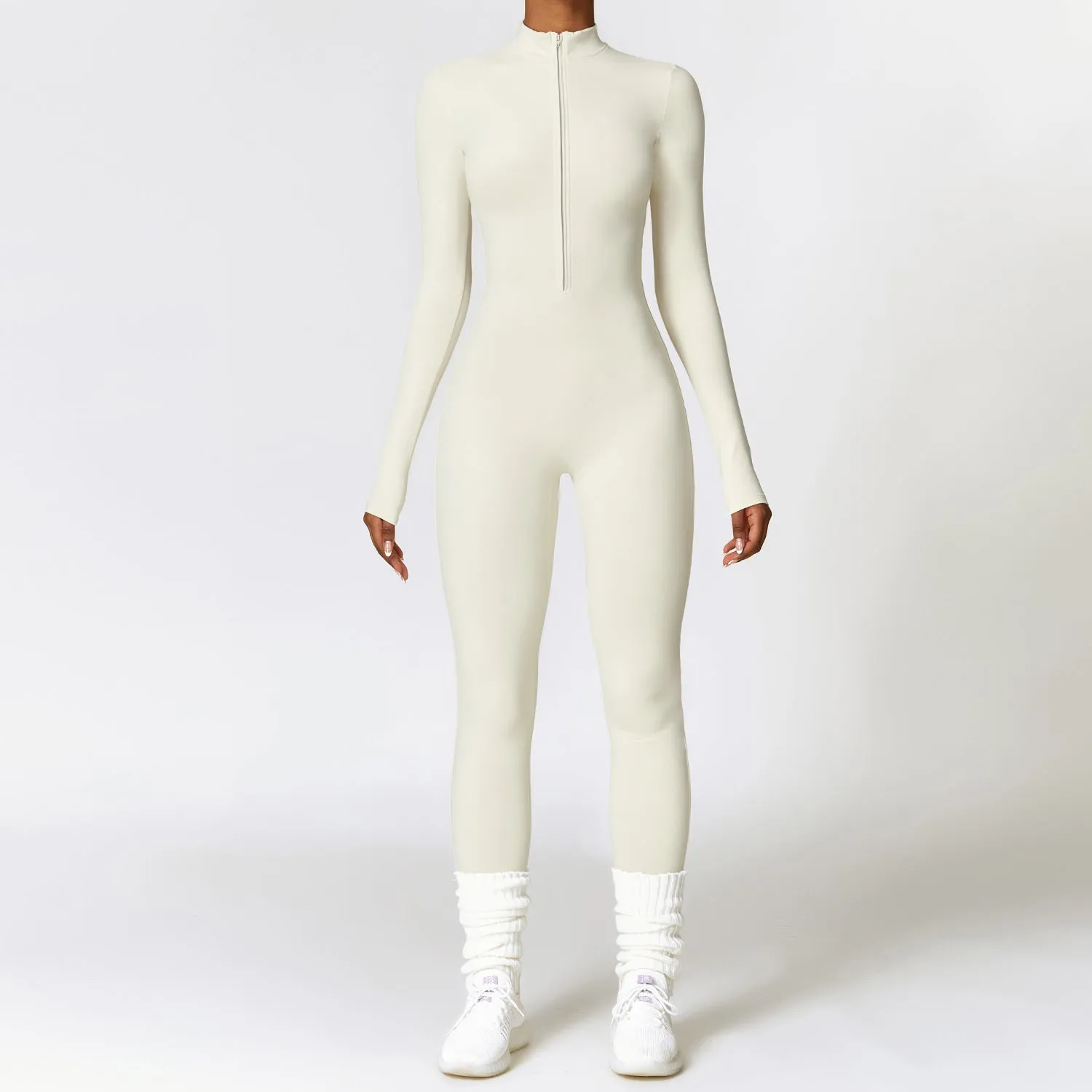 Fleece Lined Long-Sleeve Jumpsuit