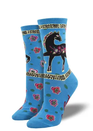 Floral Horse Laurel Burch Socks