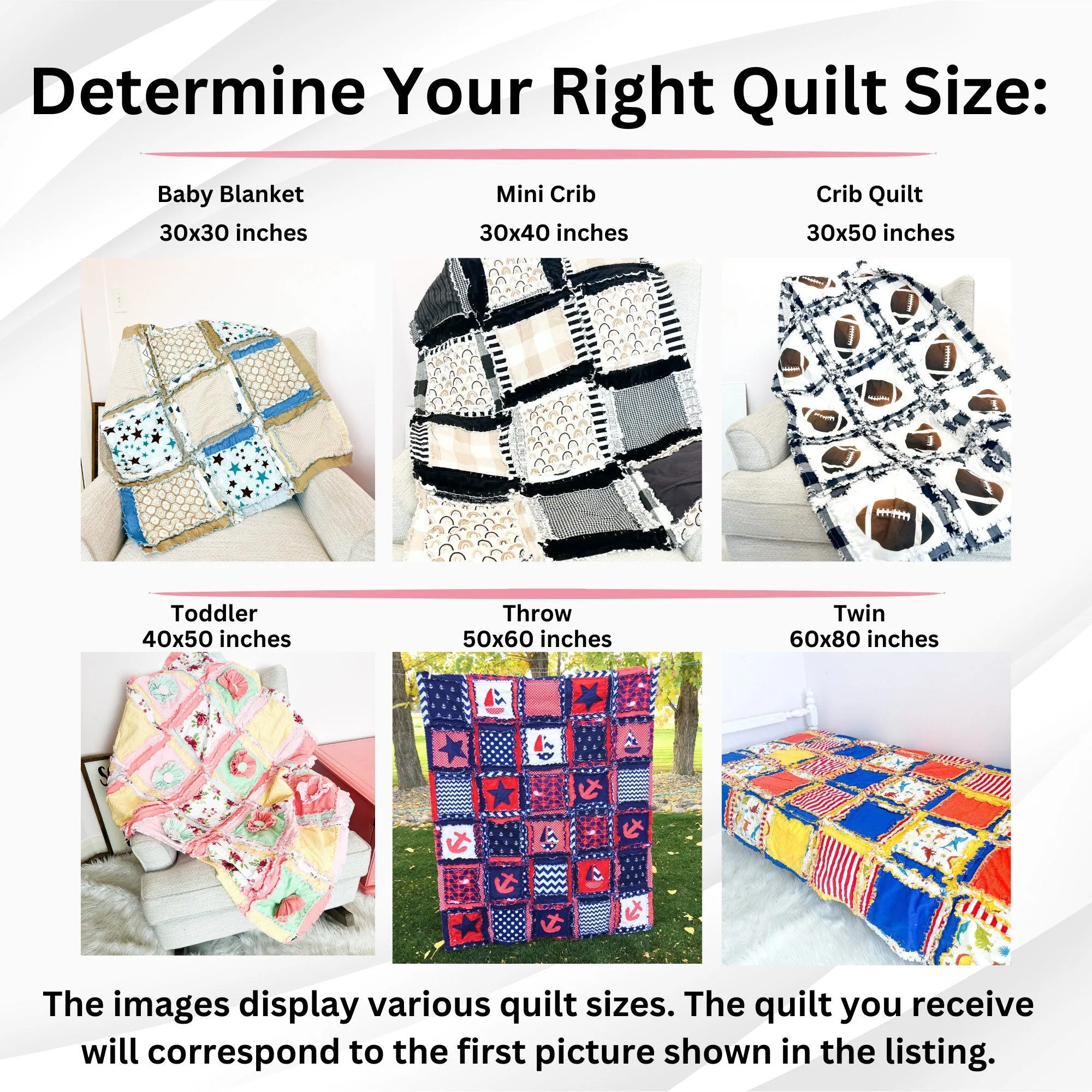 Football Baby Boy Rag Quilt Nursery Bedding, Sports Theme Rag Quilts, Tan and Navy Blue Bedding for Boys