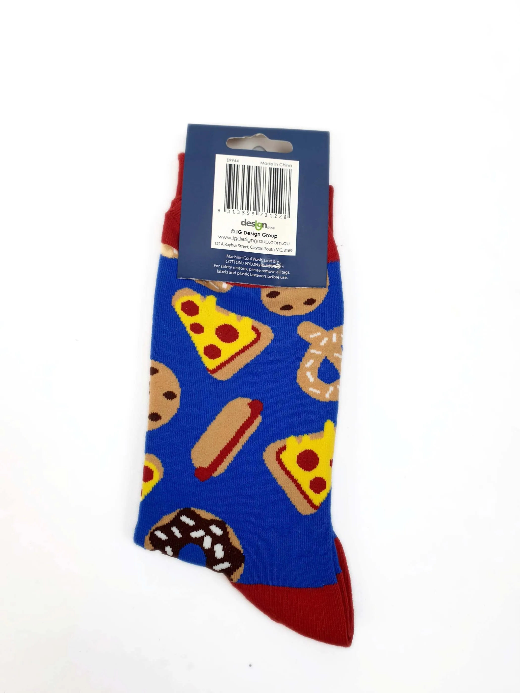Frankie & Me novelty socks with american food print