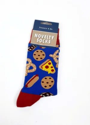 Frankie & Me novelty socks with american food print