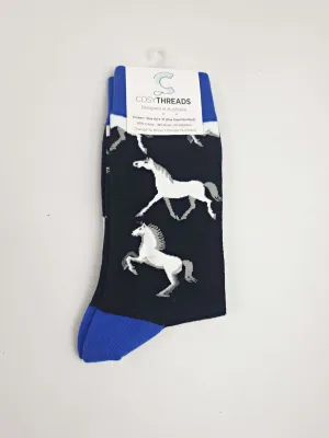 Frankie & Me novelty socks with cute horse print