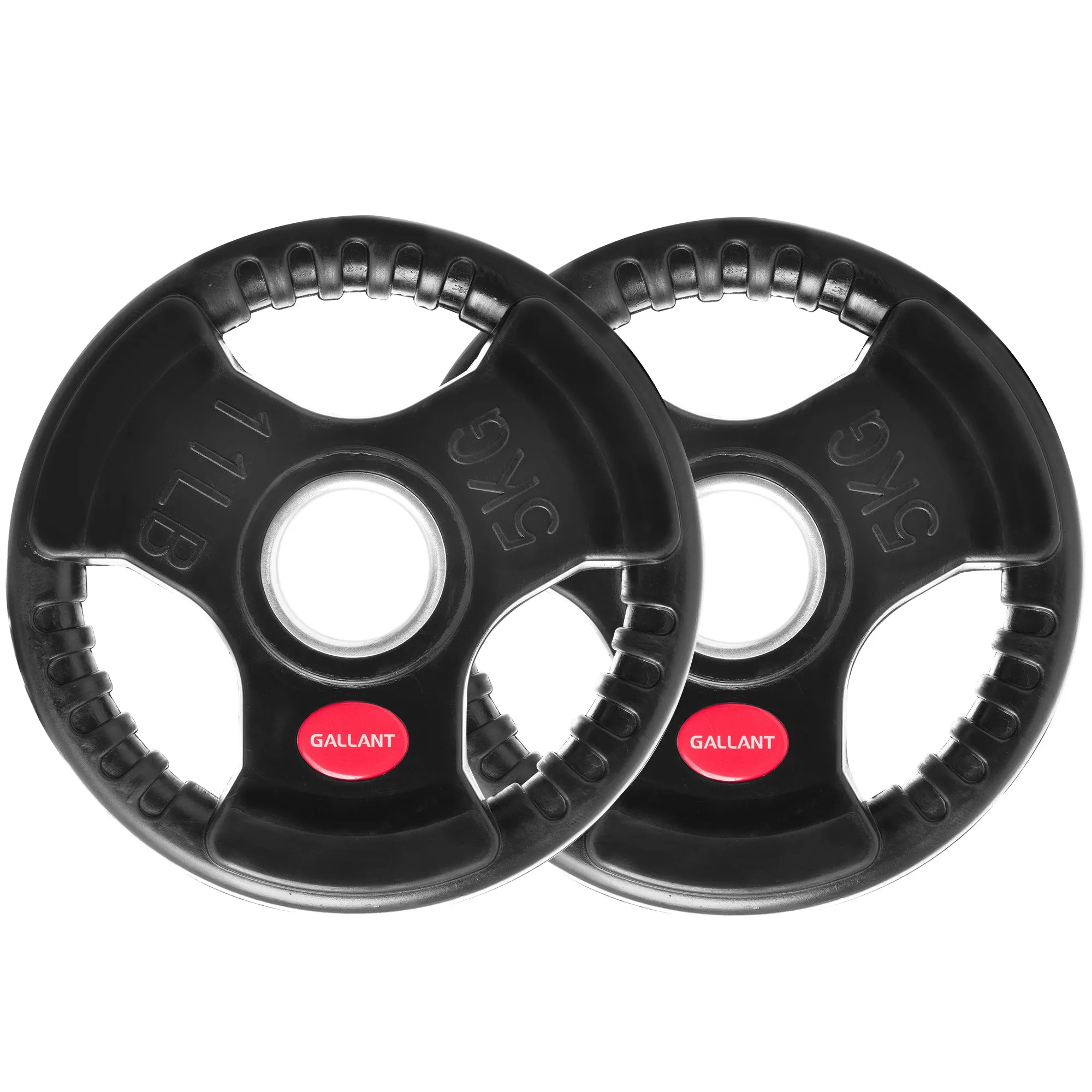 Gallant 2 Inch Olympic Weight plates - Rubber Coated Cast Iron Weight Plates With Tri Grips - Rubber Barbell