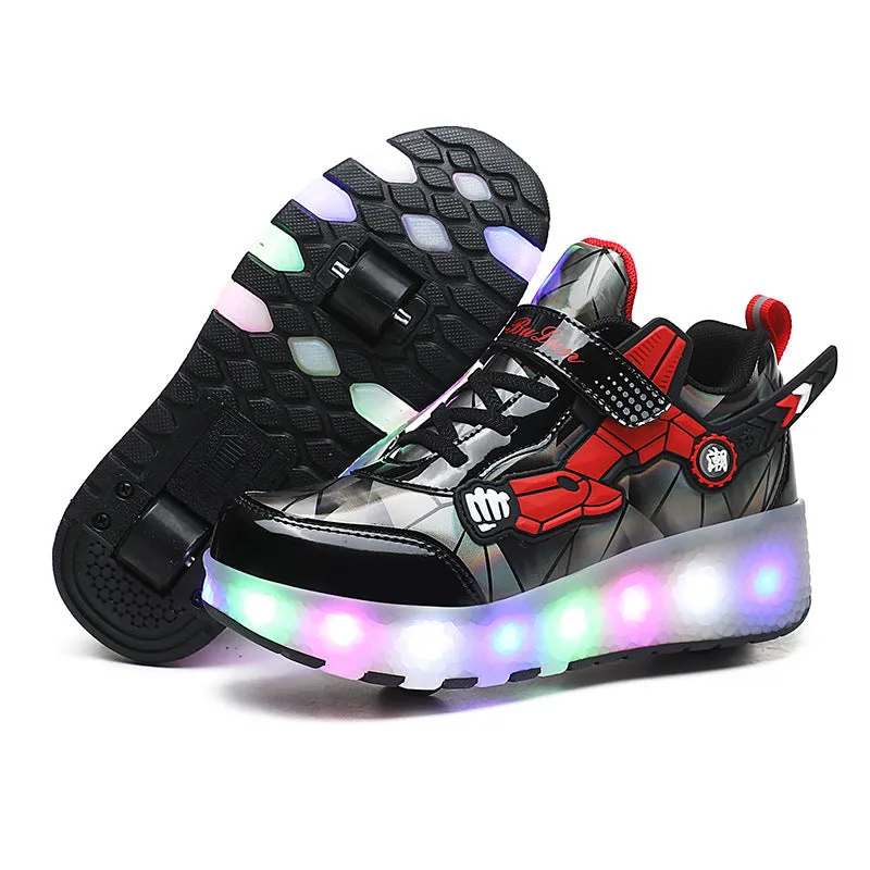 Girls & Boys Luminous Roller Skate Shoes, USB Rechargeable