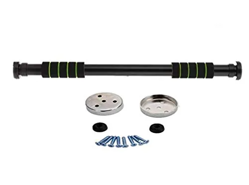 GOCART WITH G LOGO Nonslip Carbon Steel Doorway Gym Bar, Pull-up Bar for Home, Mountable, Adjustable in Length, (Green, Size 63-95)