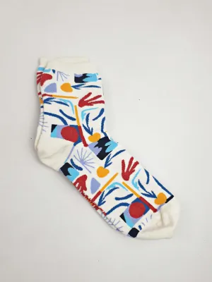 Gorman white print socks one size