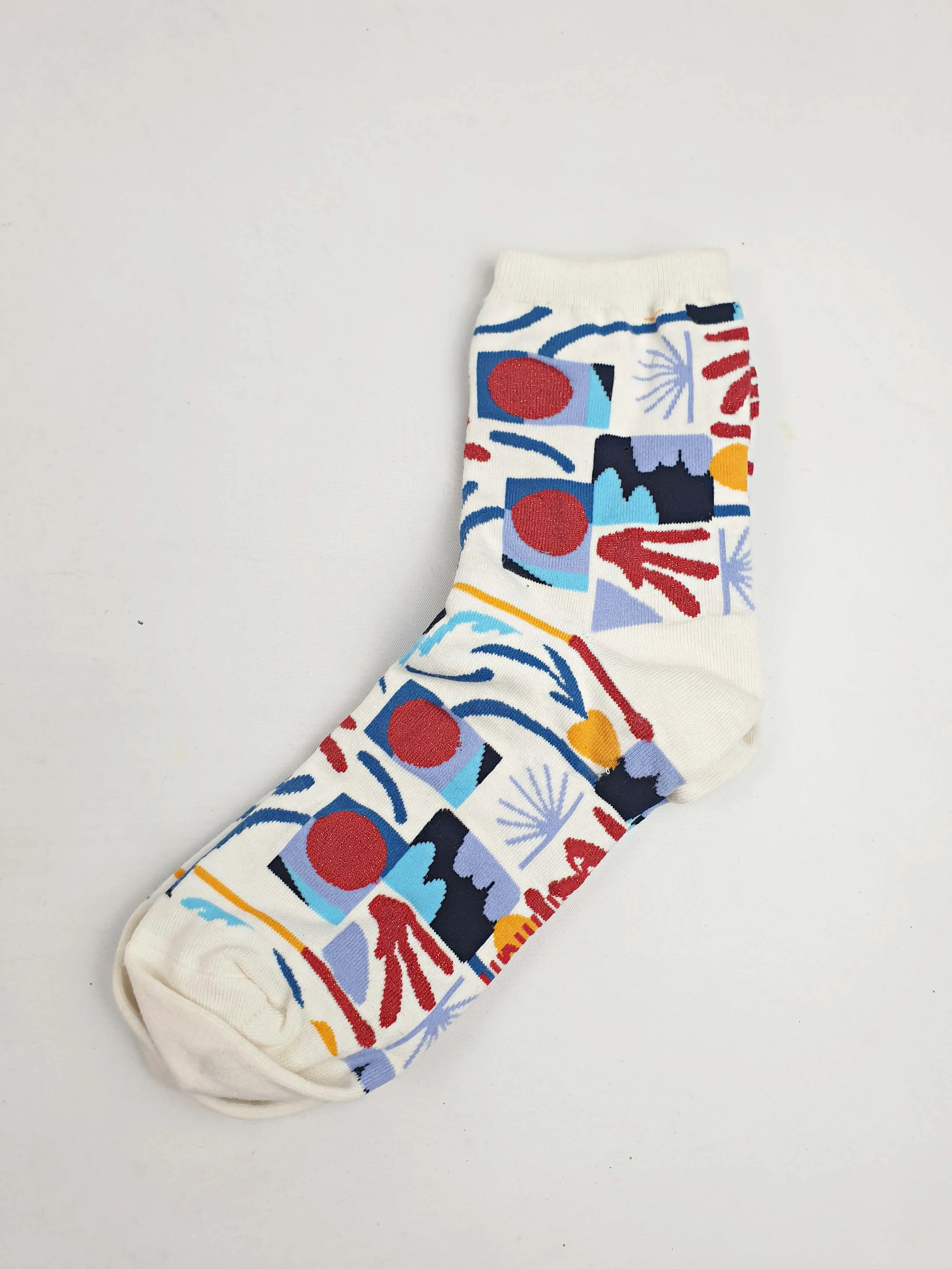 Gorman white print socks one size