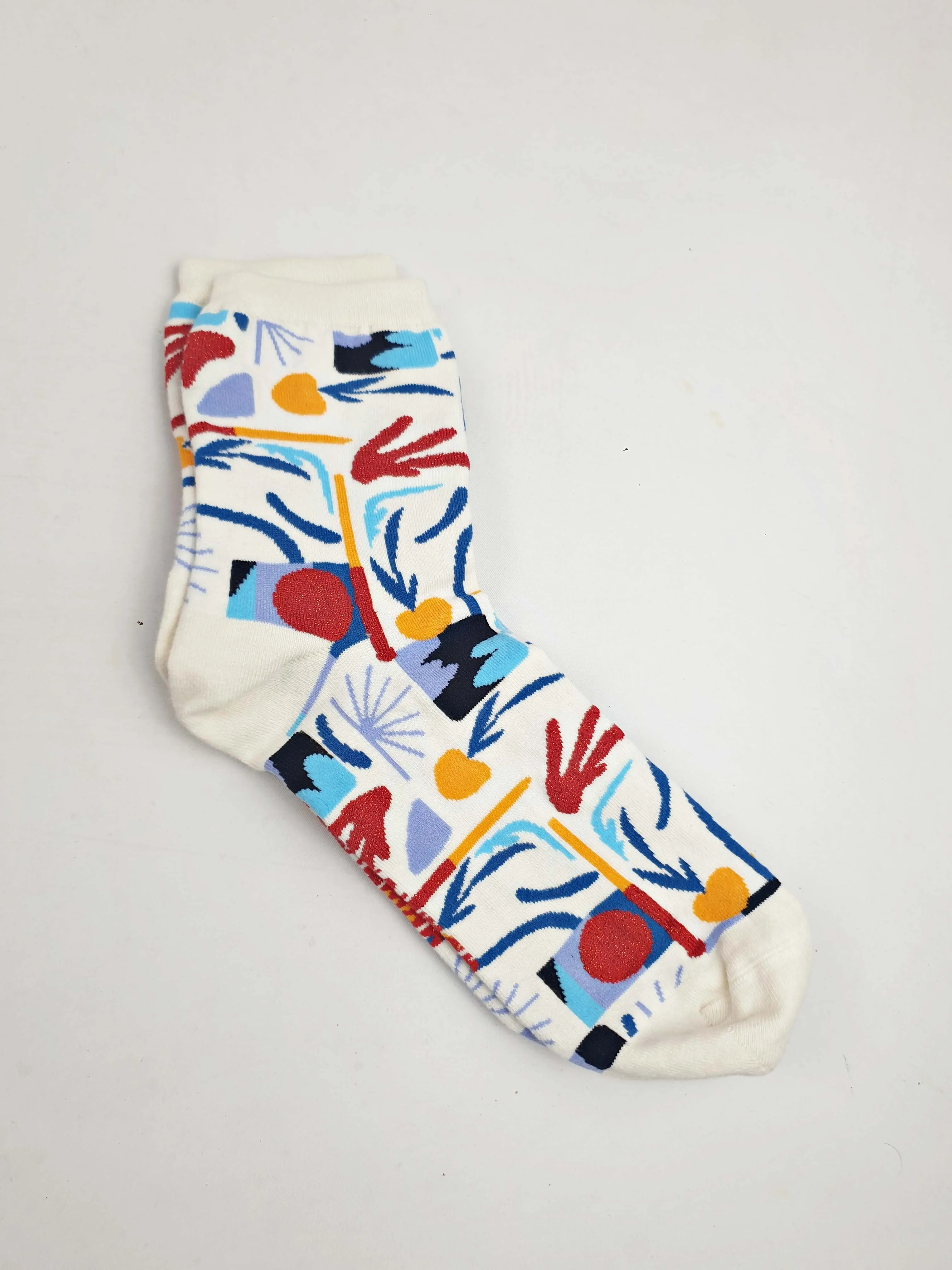 Gorman white print socks one size