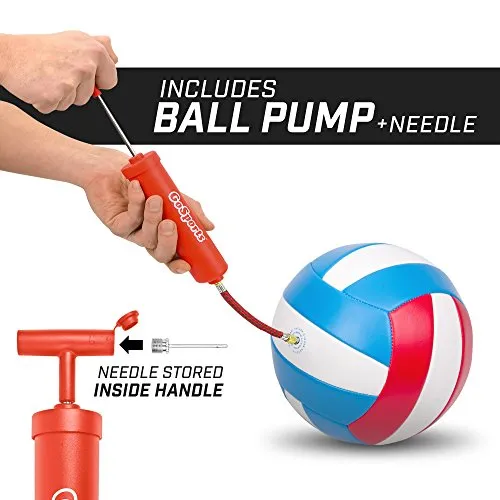 GoSports Soft Touch Recreational Volleyball | Regulation Size for Indoor or Outdoor Play | Includes Ball Pump - Choose Between Single or 6 Pack