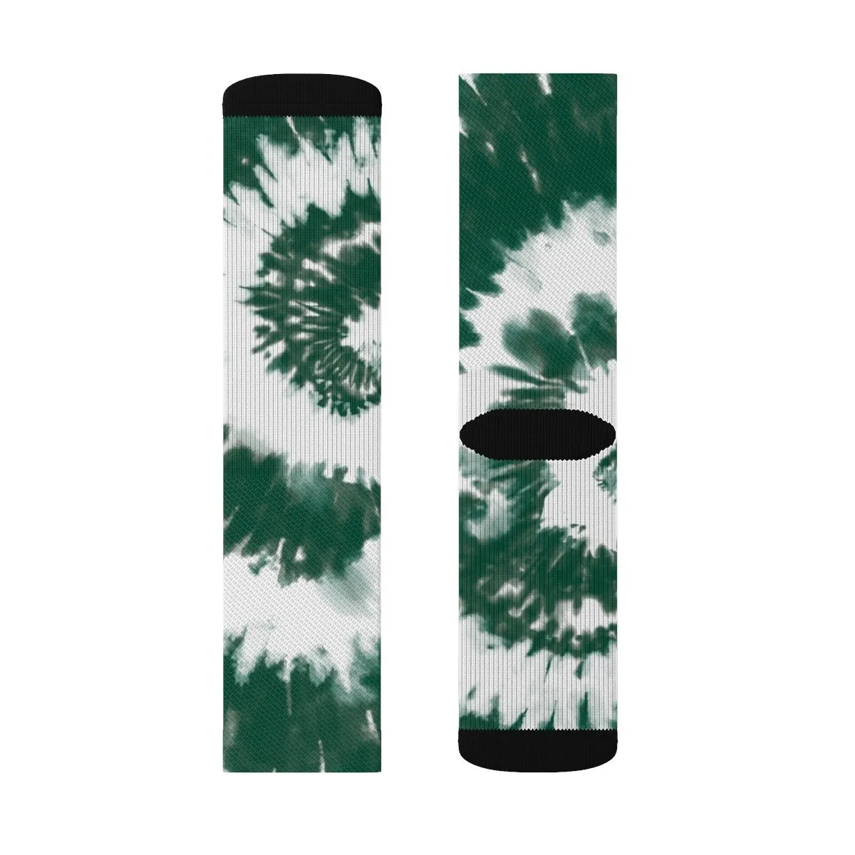 Green & White Tie Dye Adult Crew Socks