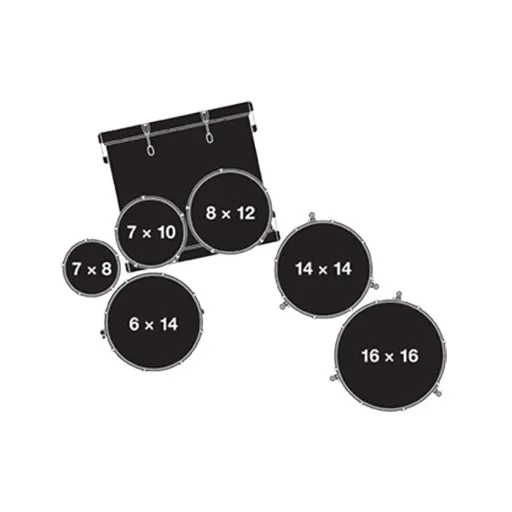 Gretsch CM1-E826P-BS Catalina Maple 7-Piece Drum Shell Kit, Black Stardust