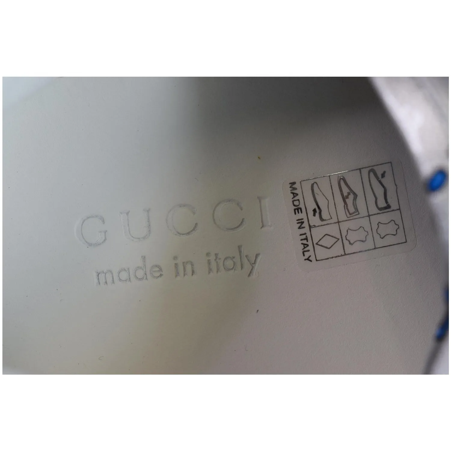 GUCCI Miro Rubber Wax Mens New Ace Ghost Sneakers Silver US 10