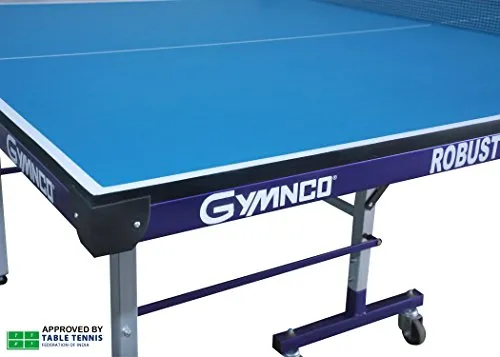 Gymnco Robust Iron Tech Table Tennis Table with 75 MM Wheel (Top 25 mm Laminated Compressed & Free TT Table Cover   2 TT Racket & Balls)