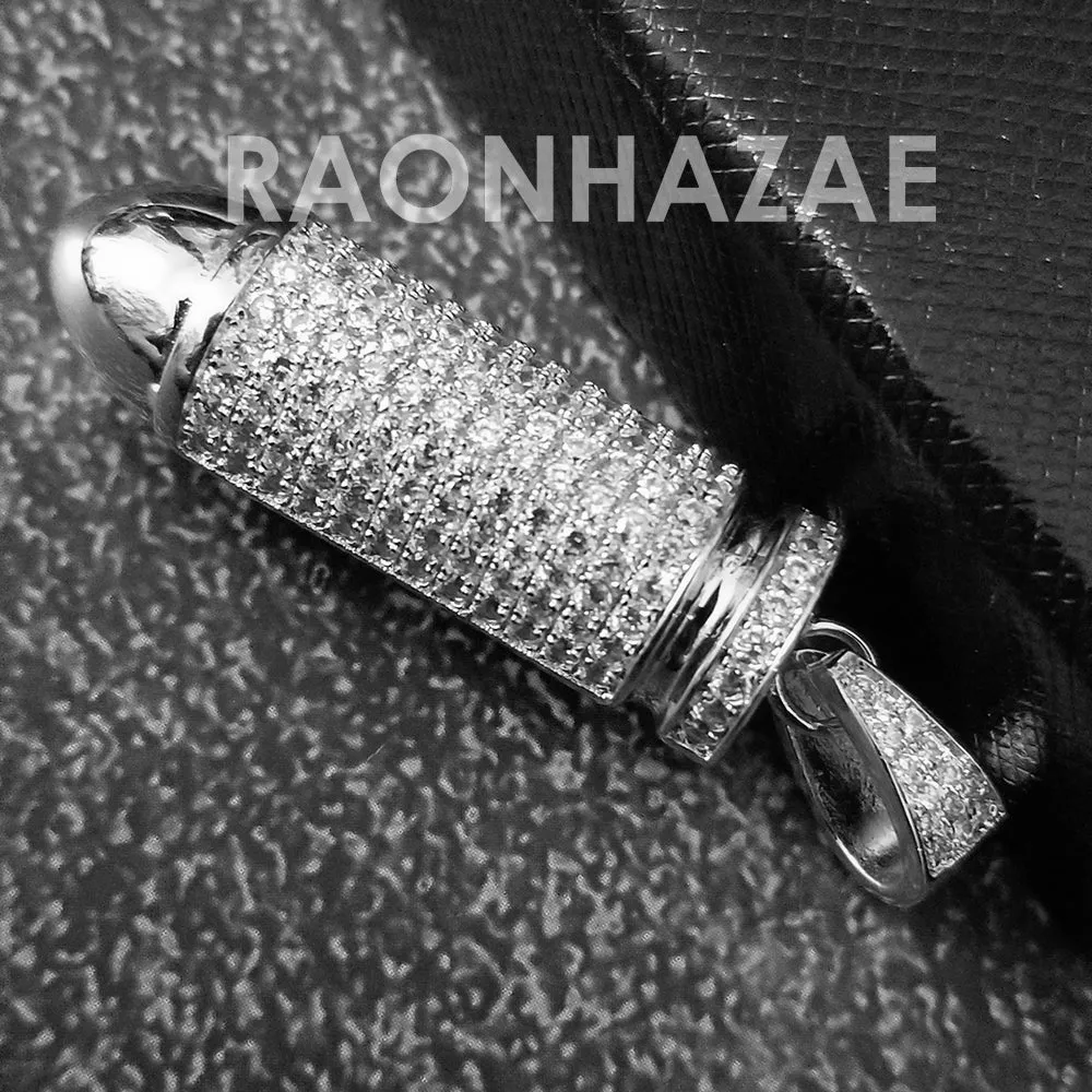 Hip Hop Blinged Out Bullet Pendant w/ 5mm Miami Cuban Chain