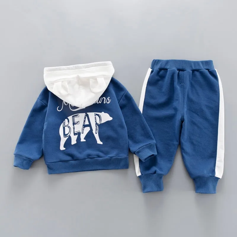 Hooded Sweatshirt Tracksuit Clothing Set for Toddler Baby Boy 1-4 Years old