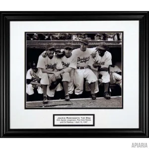 Jackie Robinson's 1st Day with Spider Jorgensen, Pee Wee Reese & Ed Stankey