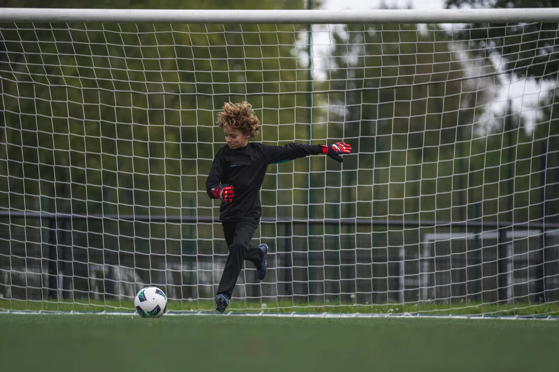 Kids' Football Goalkeeper Gloves F100 Superesist - Red/Blue