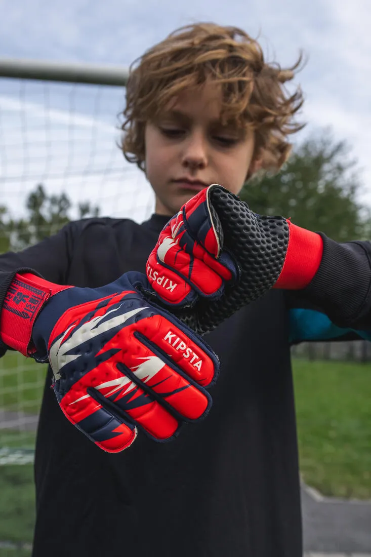 Kids' Football Goalkeeper Gloves F100 Superesist - Red/Blue