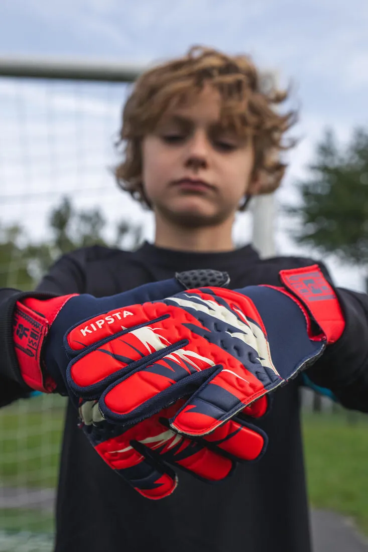 Kids' Football Goalkeeper Gloves F100 Superesist - Red/Blue