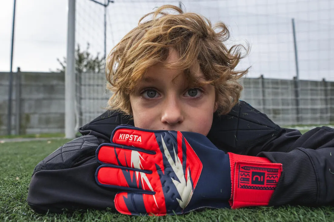Kids' Football Goalkeeper Gloves F100 Superesist - Red/Blue