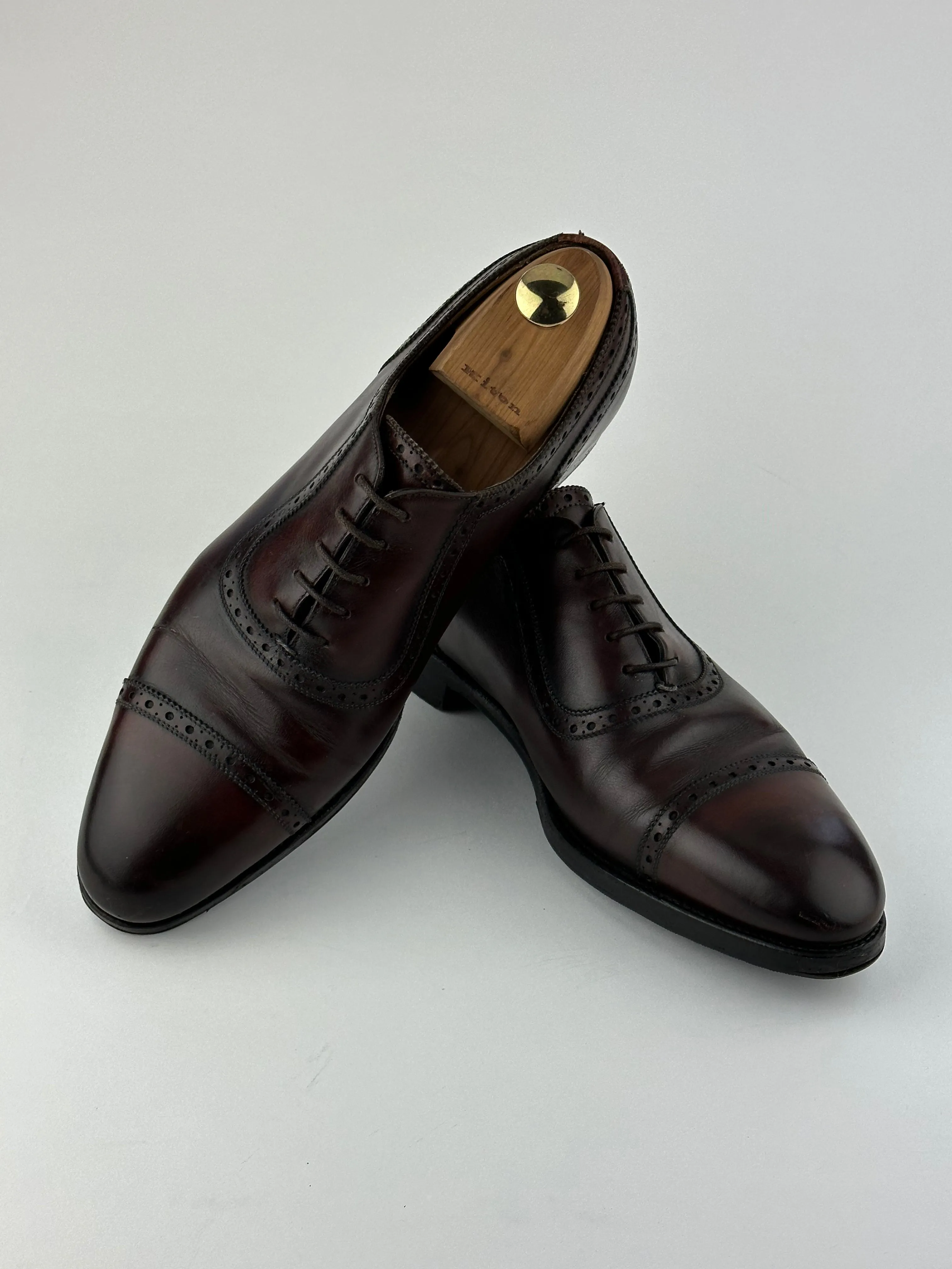 Kiton Burgundy Oxford Shoes
