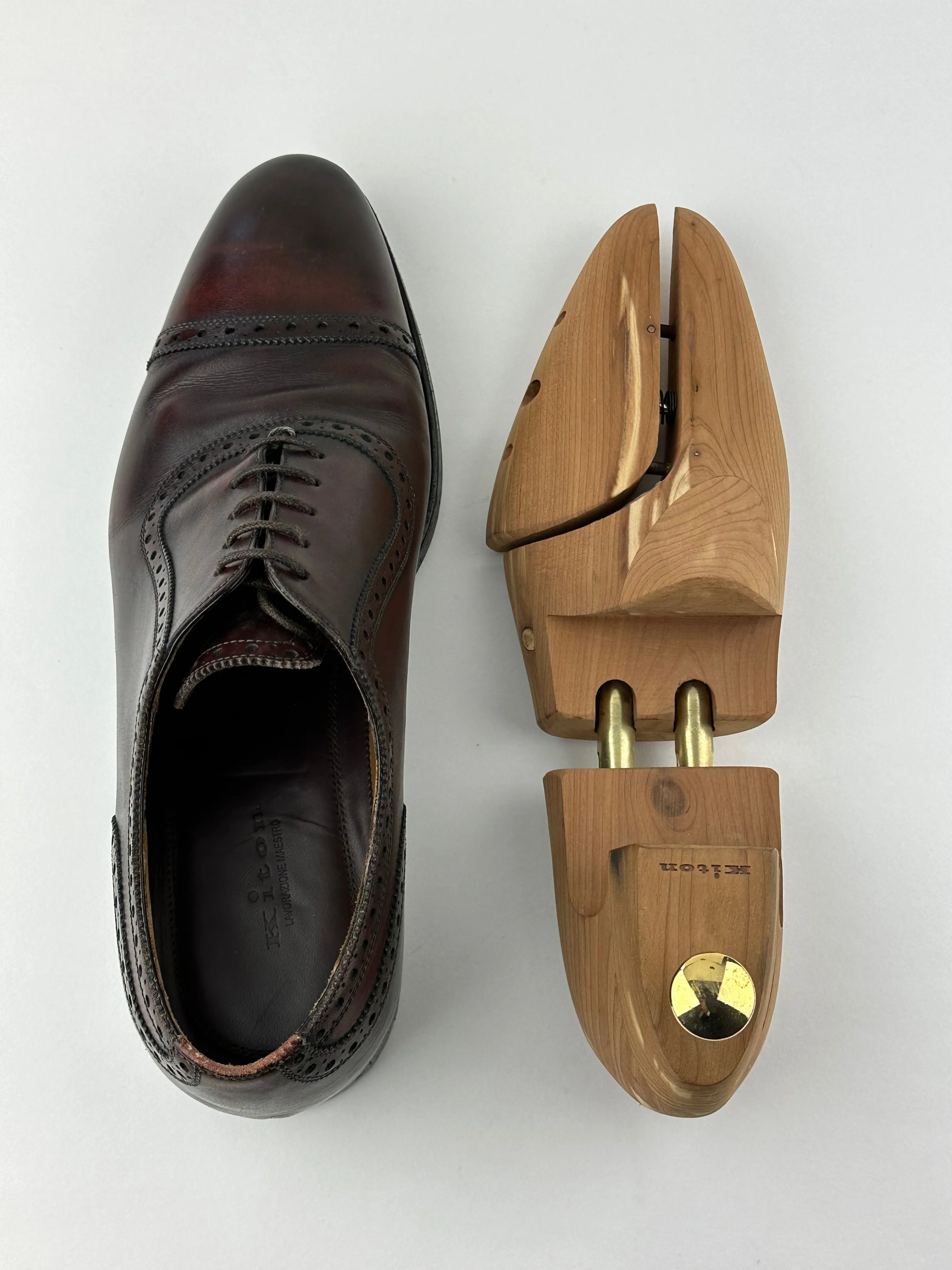Kiton Burgundy Oxford Shoes