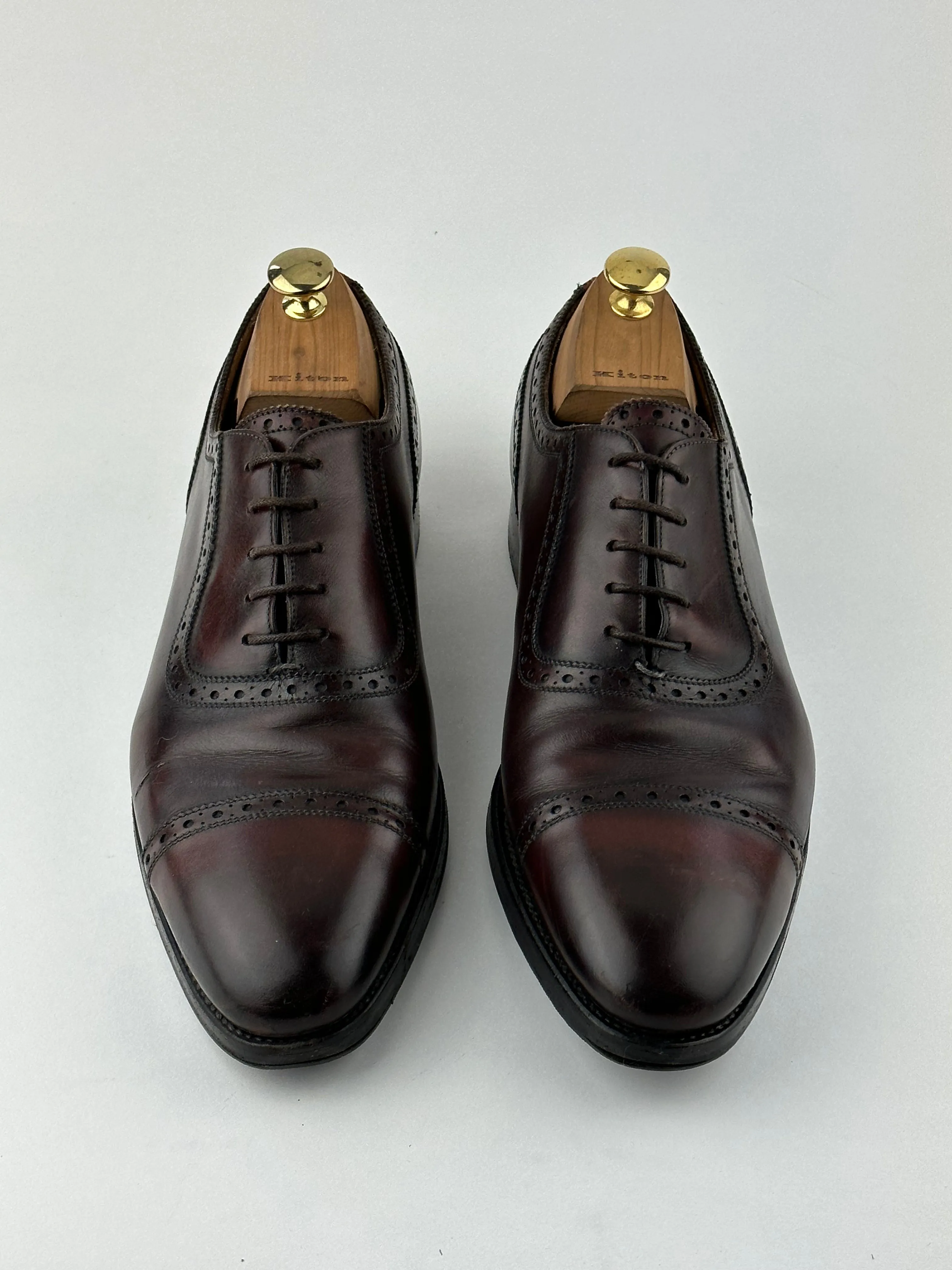 Kiton Burgundy Oxford Shoes
