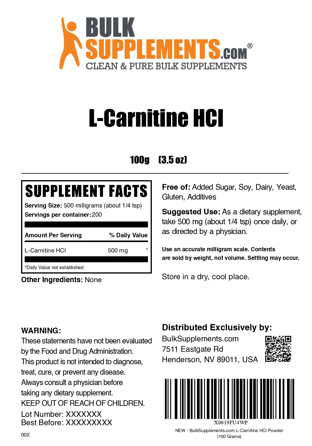 L-Carnitine HCl Powder