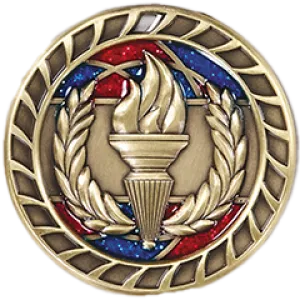 Leadership Medal with Translucent Color Fill & Glitter