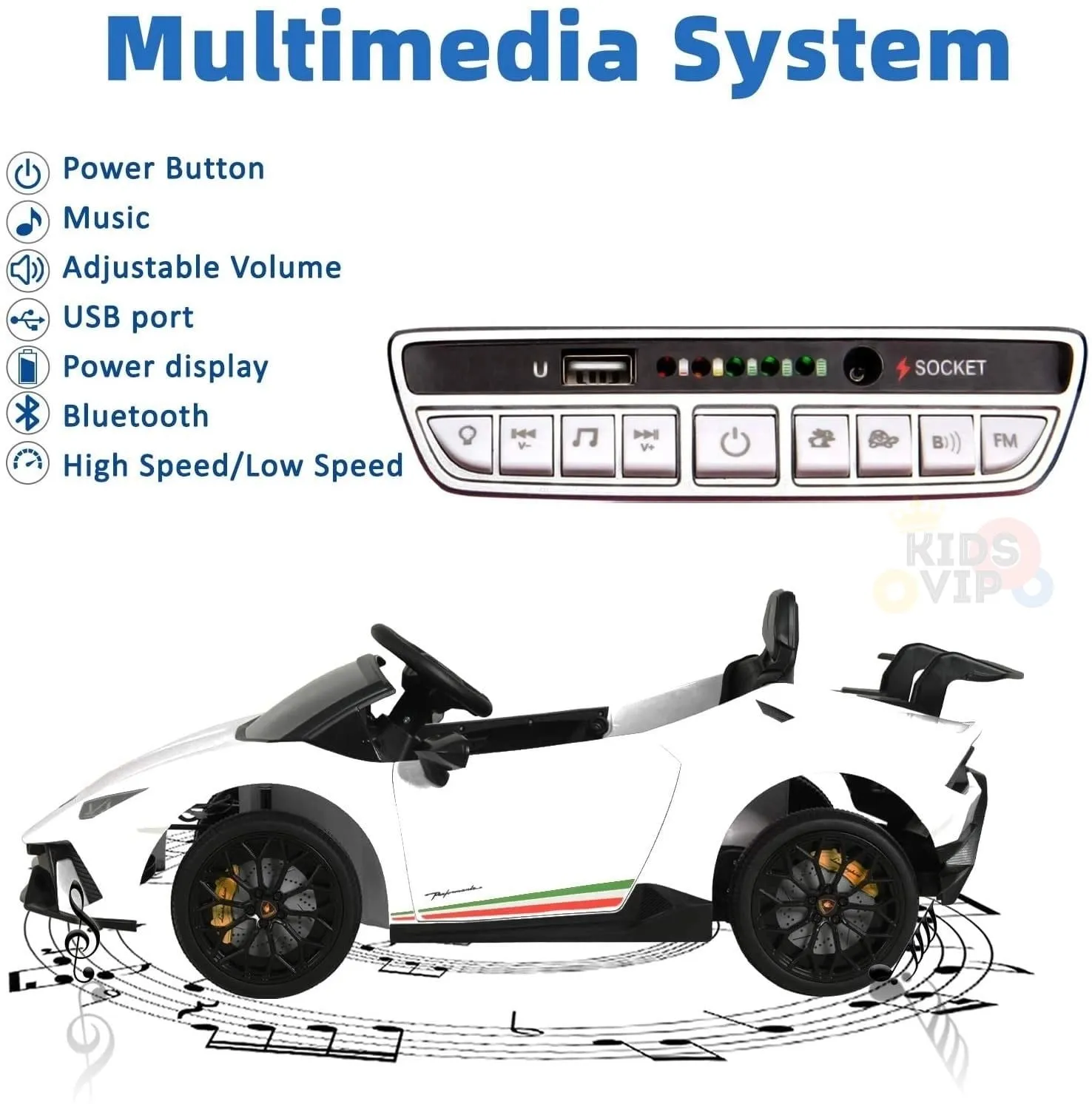 Licensed 2025 Upgraded Lamborghini Huracan 12V Ride-On | Leather Seat | Rubber Tires | 1 Seater | Remote