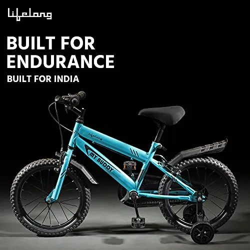 Lifelong LLBC1601 Mybuddy Cycle 16T with Support for Boys and Girls, 9.5'' Steel Frame| 85% Assembled, Frame Size: 12" | Ideal Height : 3 ft 8 inch  | Ideal for 4 to 8 Years (Blue)