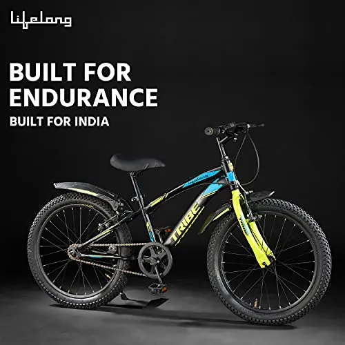 Lifelong LLBC2001 Tribe 20T Cycle (Yellow and Black) I Ideal for: Kids (5-8 Years) I Frame Size: 12" | Ideal Height : 3 ft 10 inch  I Unisex Cycle| 85% Assembled (Easy self-Assembly)