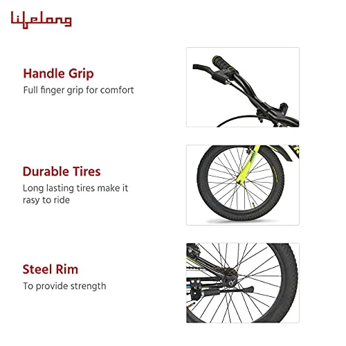 Lifelong LLBC2001 Tribe 20T Cycle (Yellow and Black) I Ideal for: Kids (5-8 Years) I Frame Size: 12" | Ideal Height : 3 ft 10 inch  I Unisex Cycle| 85% Assembled (Easy self-Assembly)
