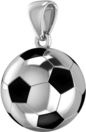 Men's Extra Large 925 Sterling Silver 3D Soccer Ball Football Pendant Necklace, 25mm