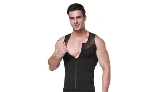 Men's Sleeveless Zip Front Shapewear Top