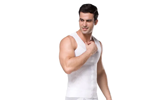 Men's Sleeveless Zip Front Shapewear Top